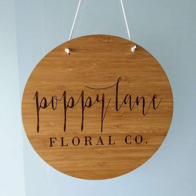 Bamboo Engraved and Acrylic Business Sign FAME-ily Art