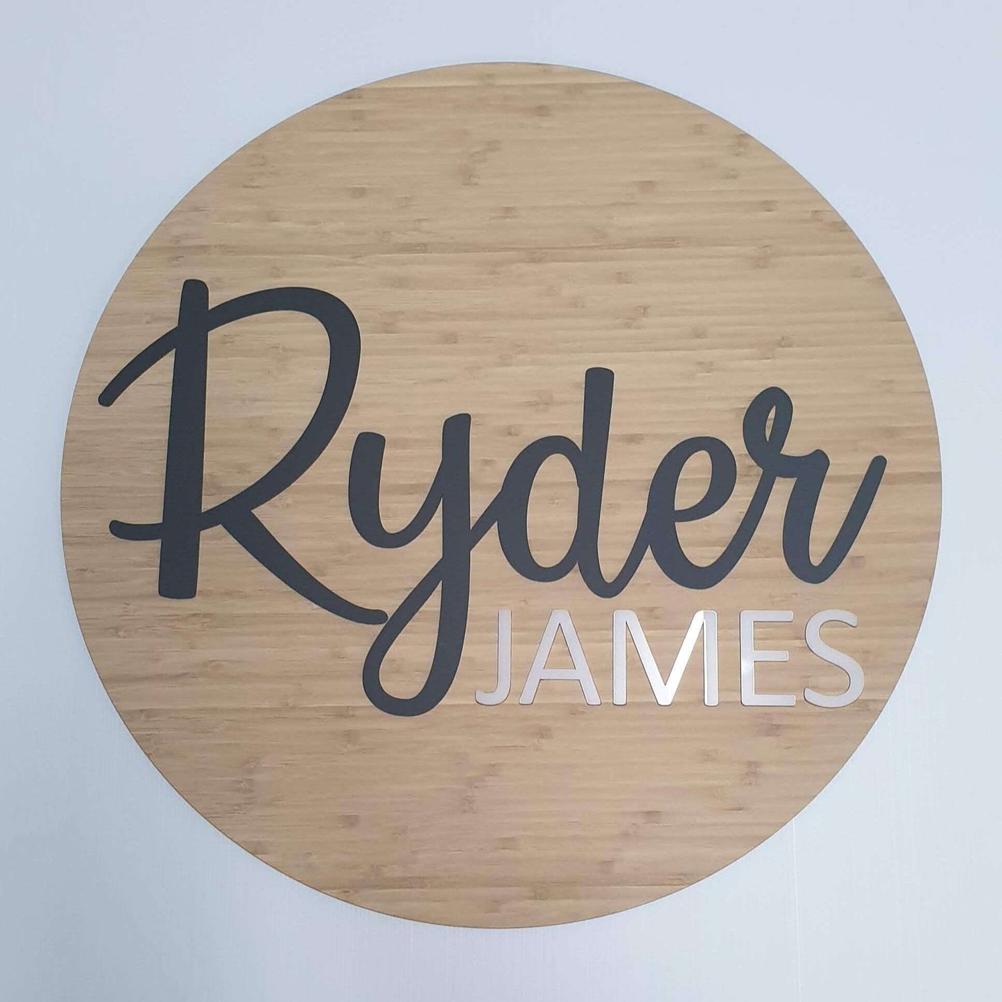 Round Two Name Plaque - Script & Capital FAME-ily Art