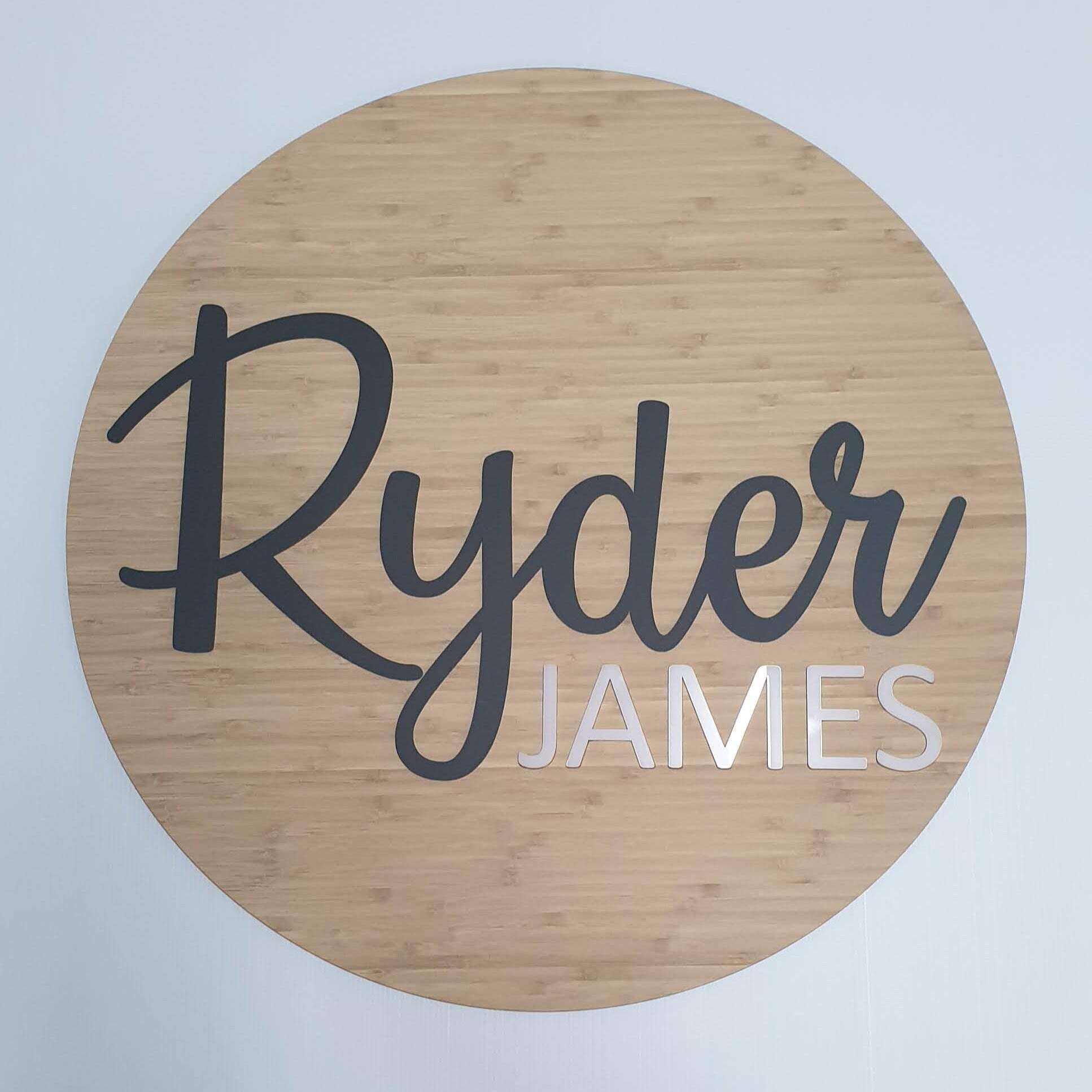 Round Two Name Plaque - Script & Capital FAME-ily Art