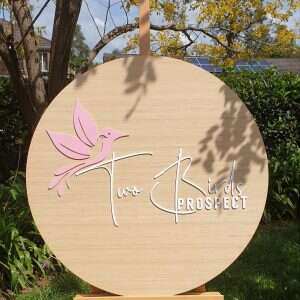 Round Business Signage - Bamboo FAME-ily Art