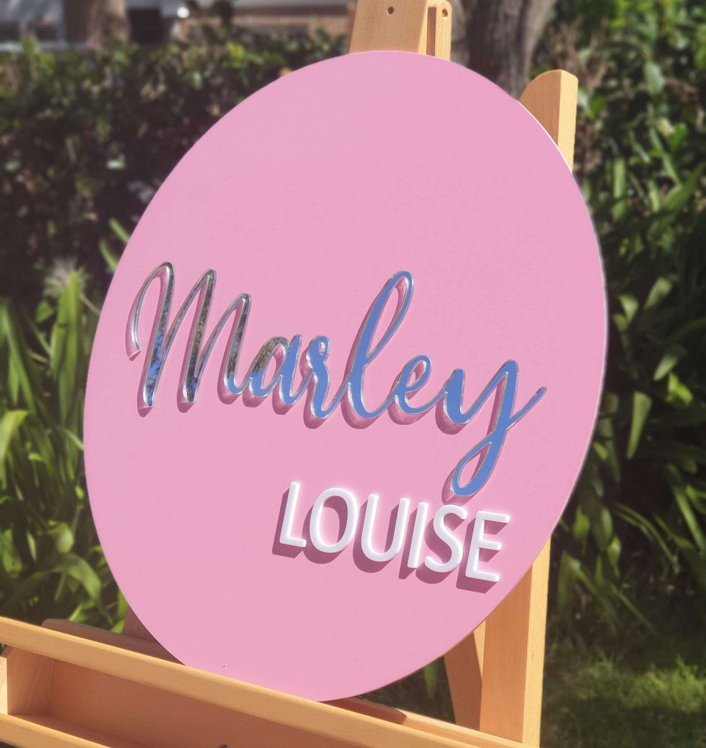 Round Two Name Plaque - Script & Capital FAME-ily Art