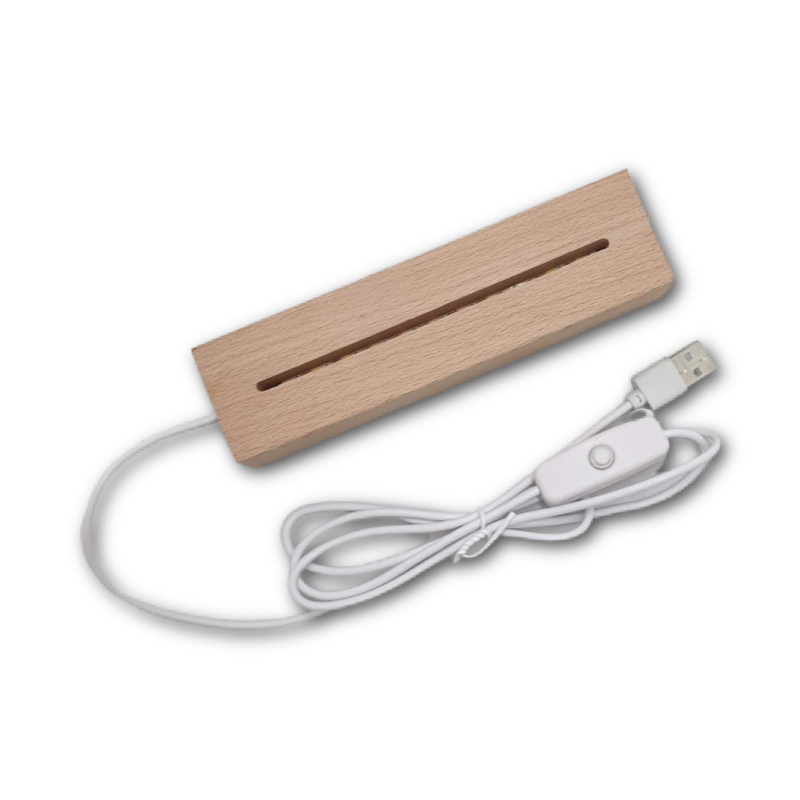 LED Light Up Wooden Rectangle Base - Two Names FAME-ily Art