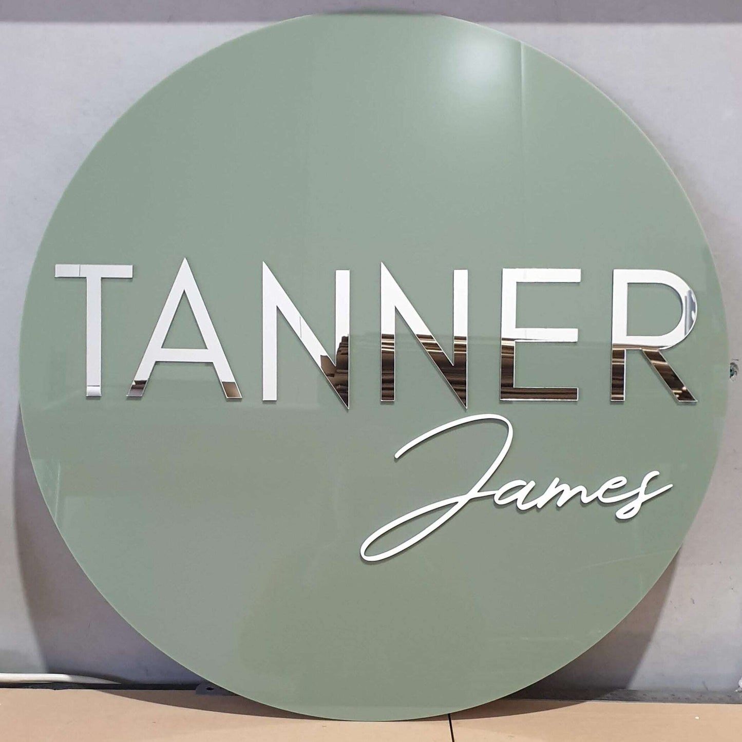 Round Two Name Plaque - Capital & Script FAME-ily Art