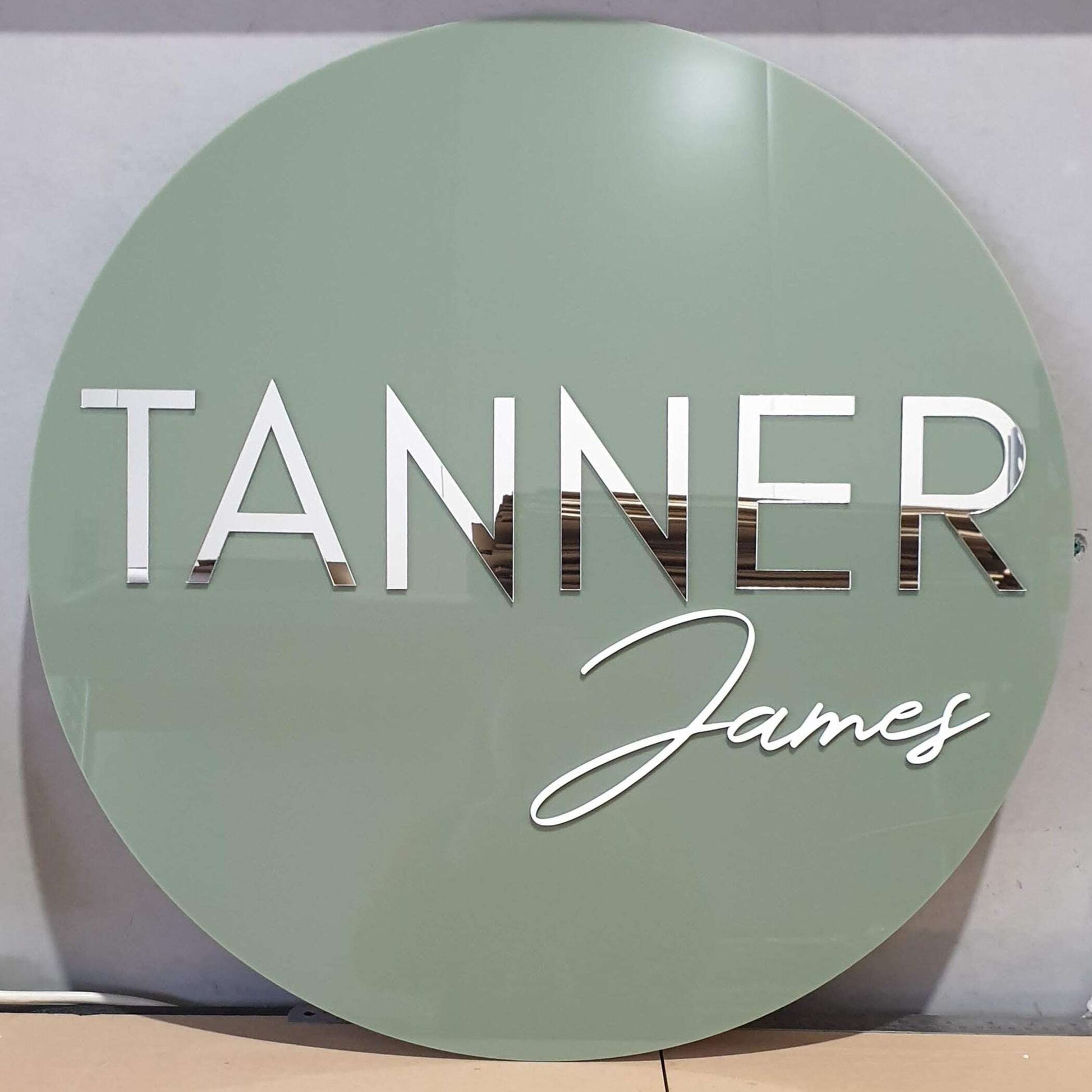 Round Two Name Plaque - Capital & Script FAME-ily Art