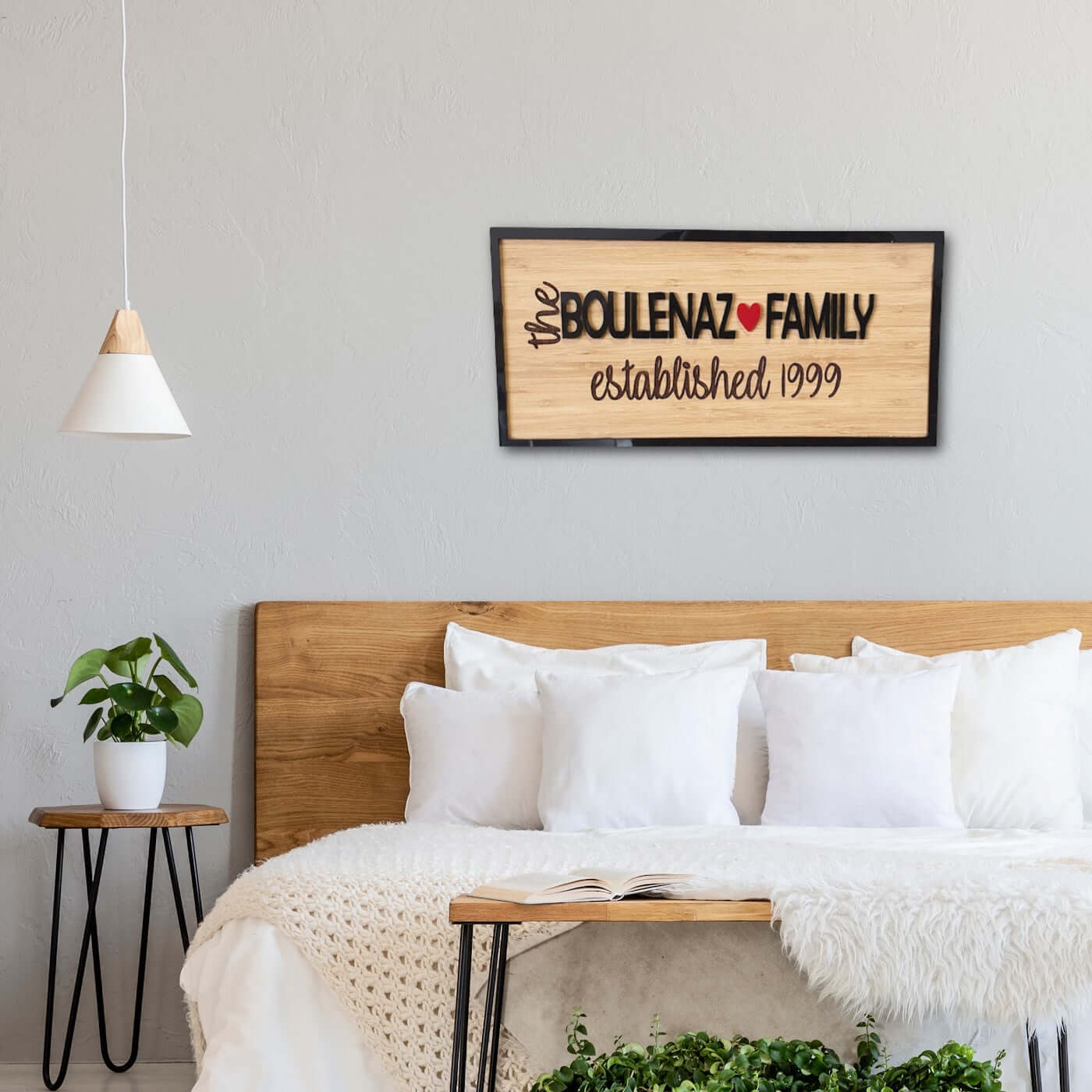 Family Surname Plaque with Heart FAME-ily Art