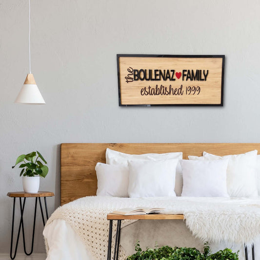 Family Surname Plaque with Heart FAME-ily Art