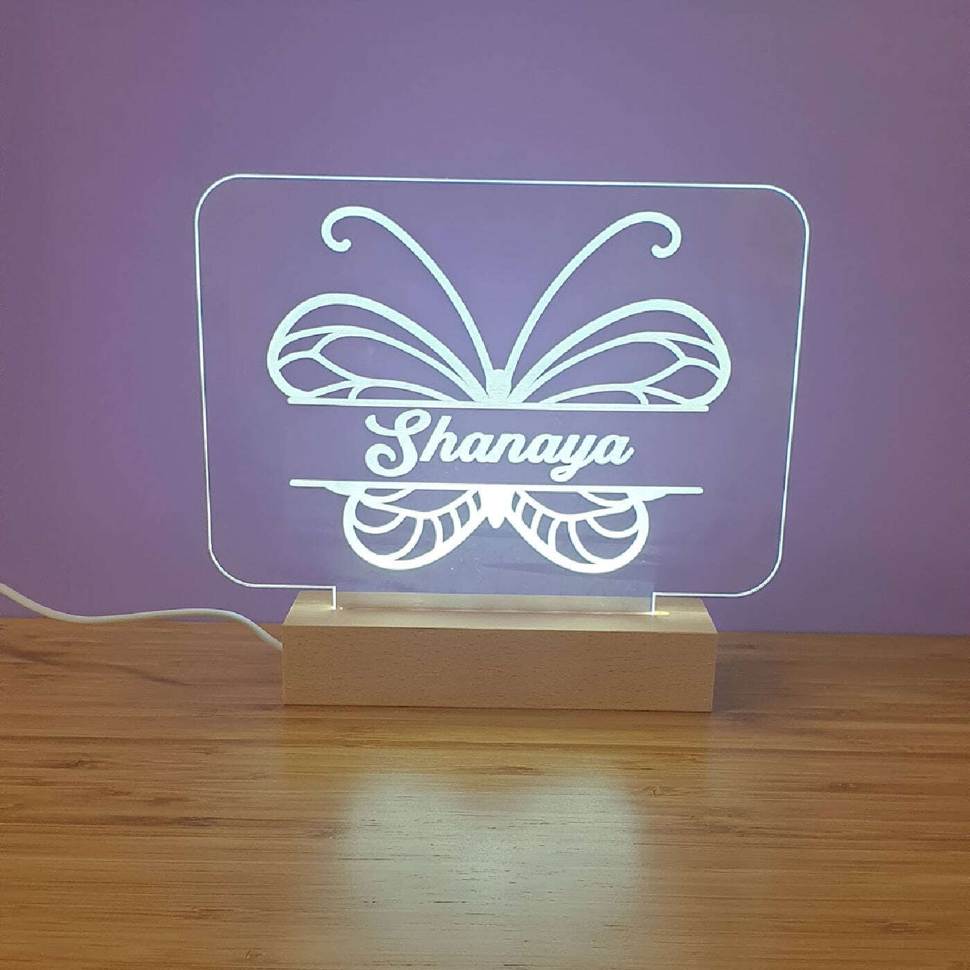 LED Light Up Rectangle Base - Single Name with Artwork FAME-ily Art