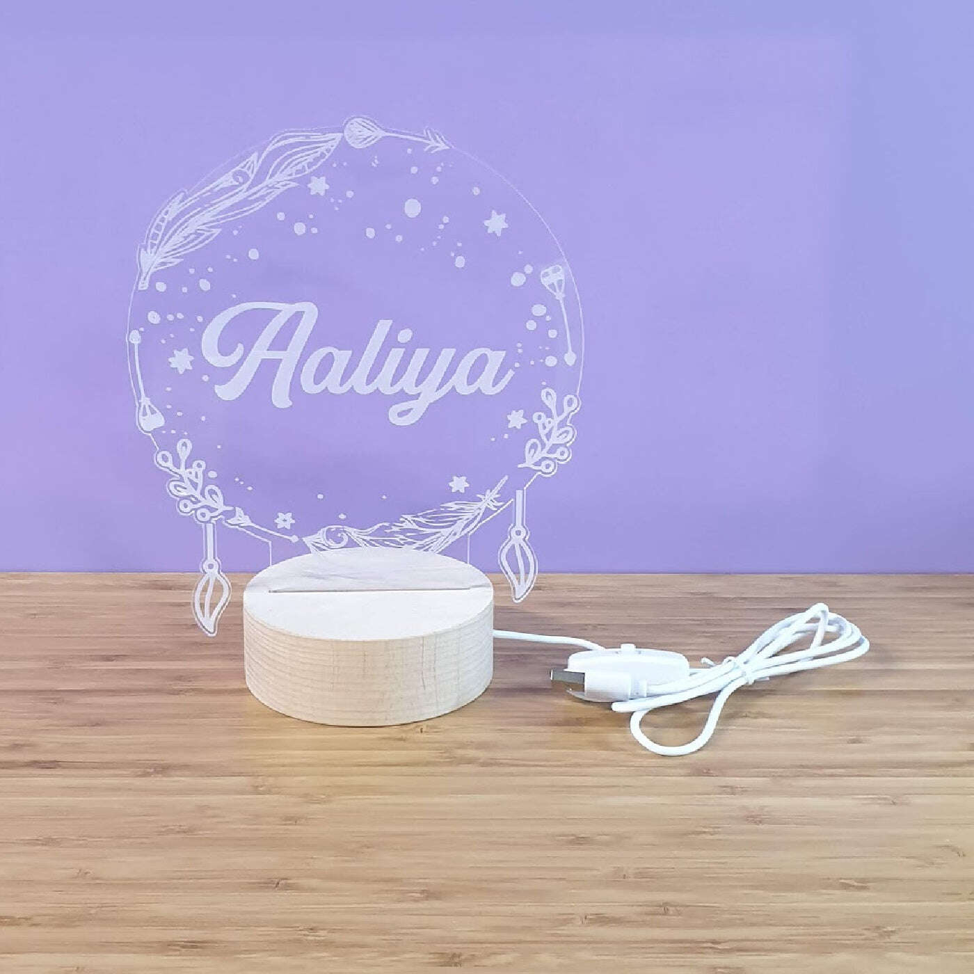 LED Light Up Wooden Round Base FAME-ily Art