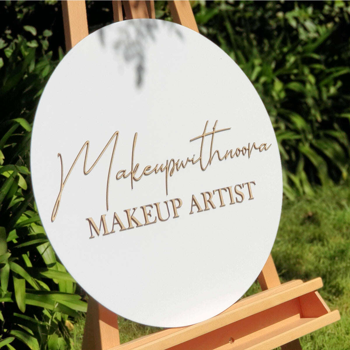 Custom Round Business Signage - Words Only No Logo Required Bamboo FAME-ily Art