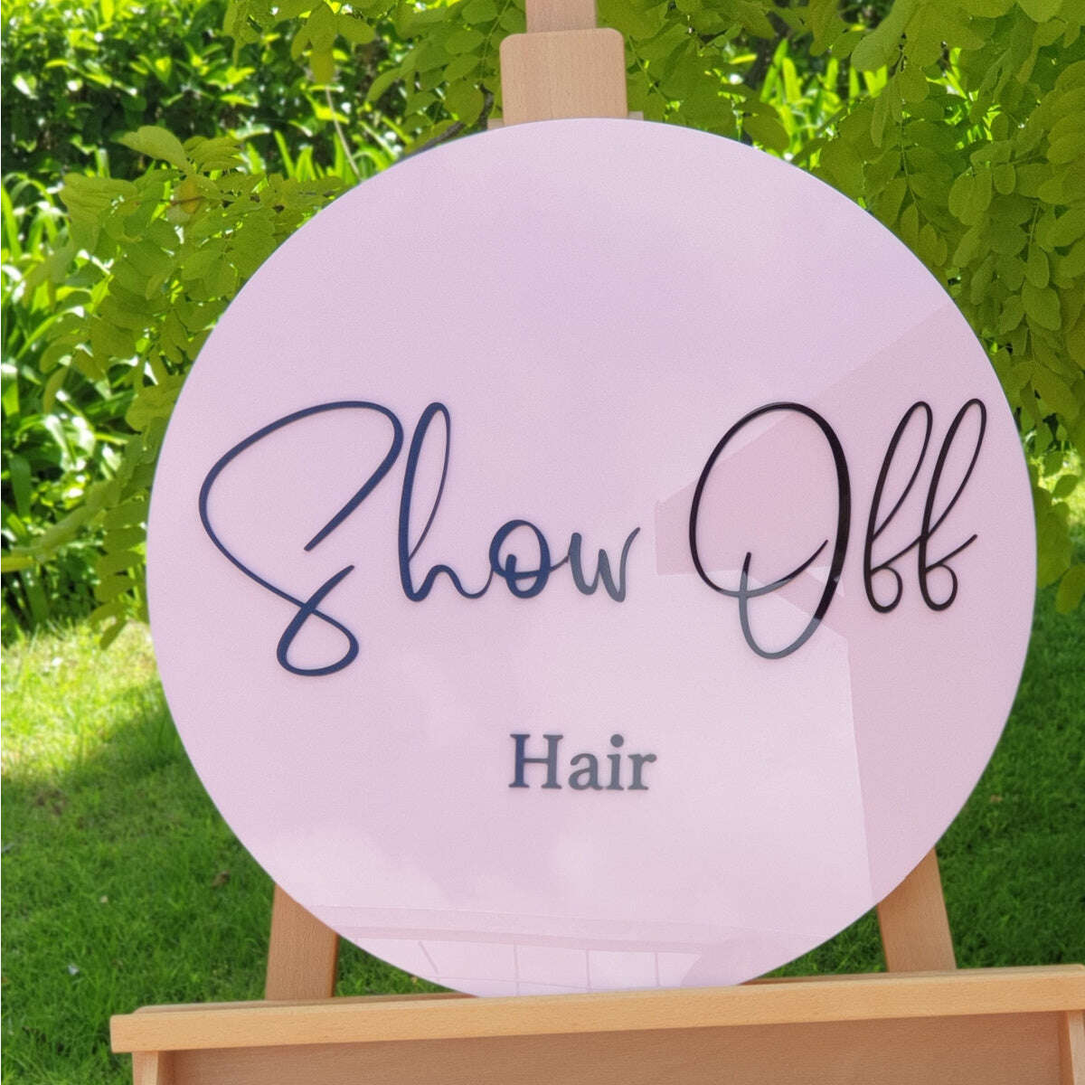 Custom Round Business Signage - Words Only No Logo Required Bamboo FAME-ily Art