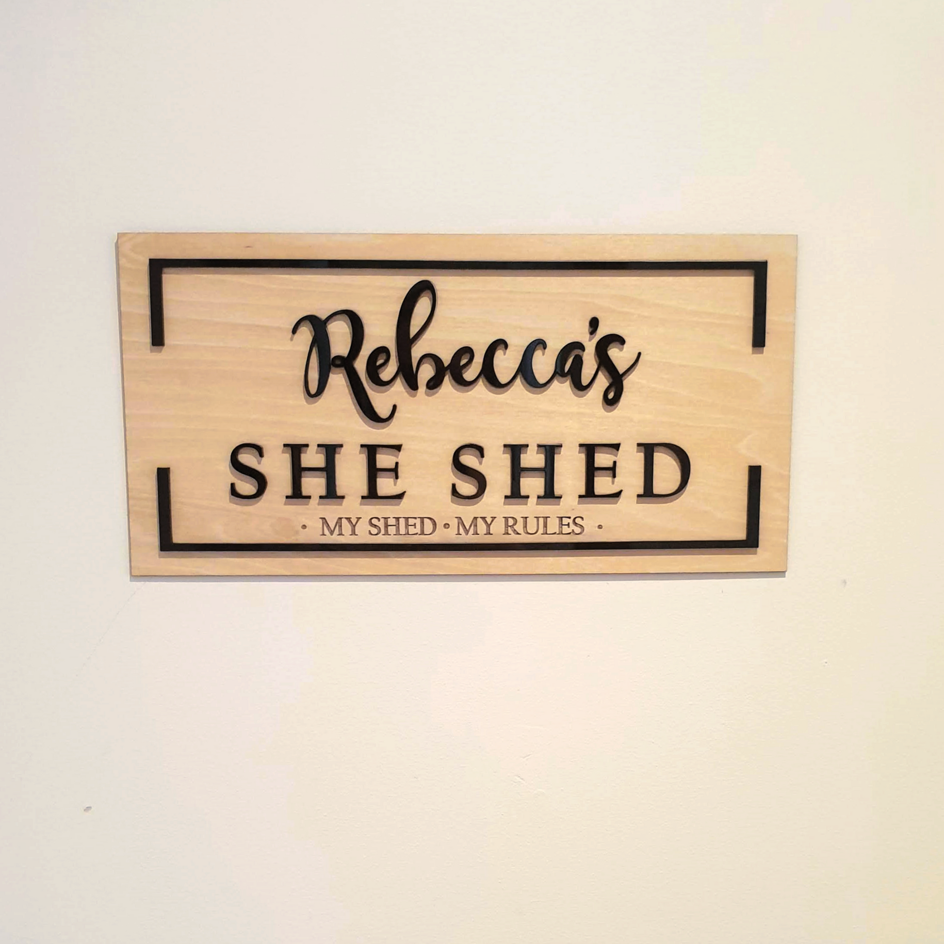 Personalised She Shed Sign FAME-ily Art