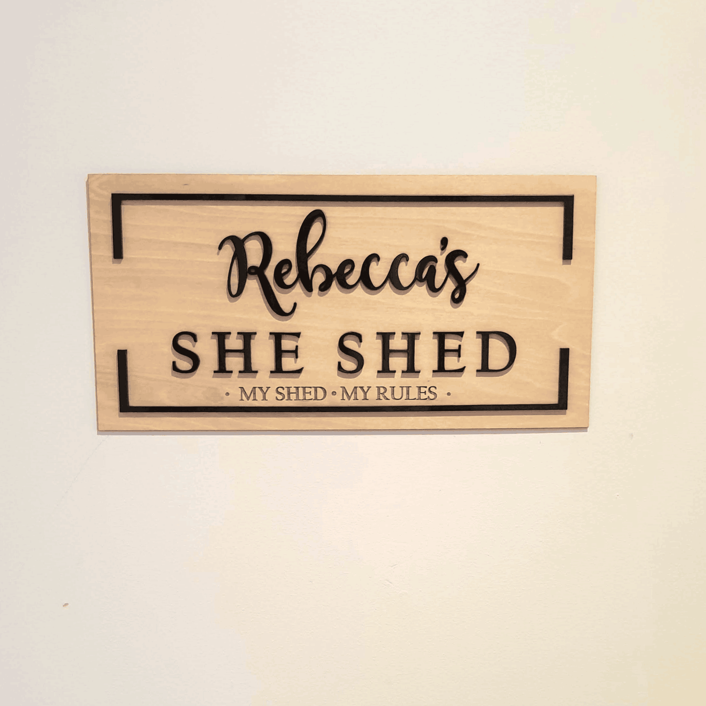 Personalised She Shed Sign FAME-ily Art