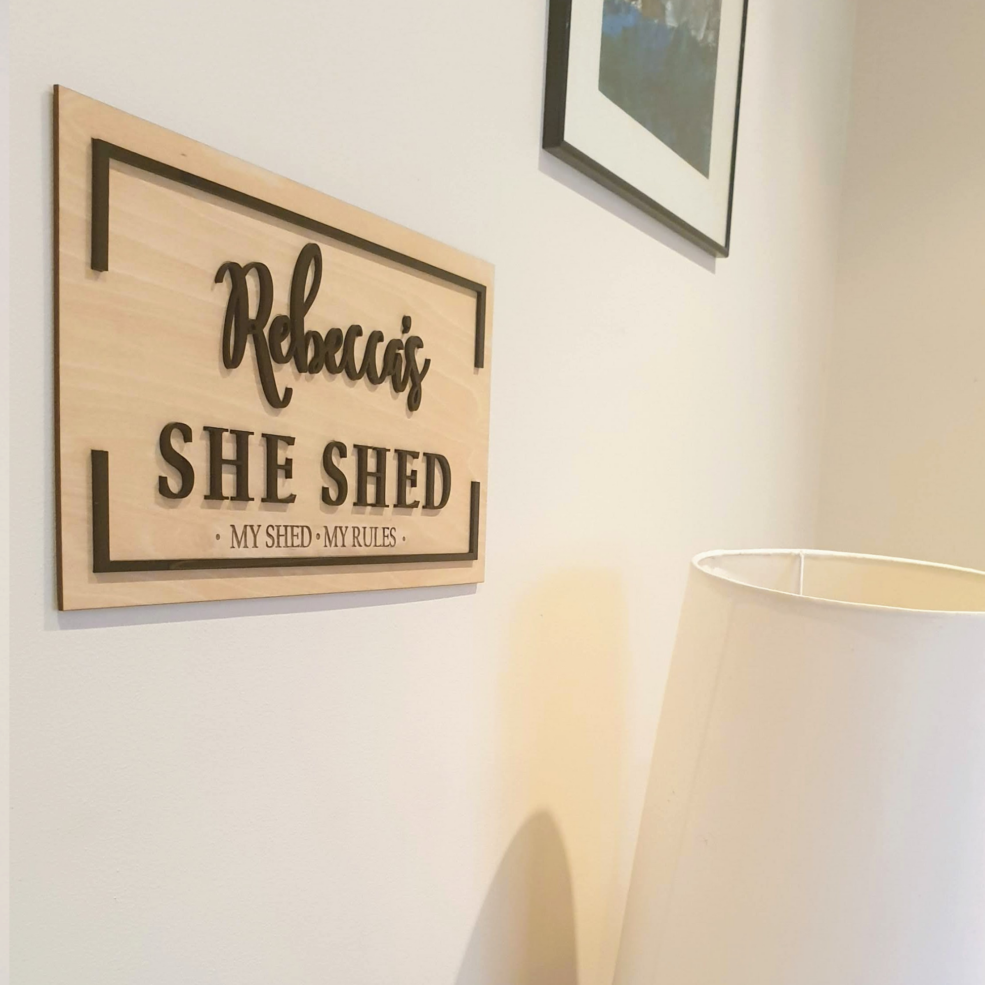 Personalised She Shed Sign FAME-ily Art
