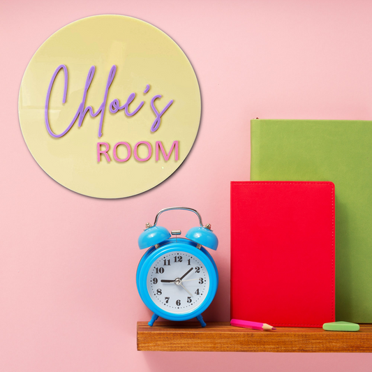 Round Name Room Plaque FAME-ily Art