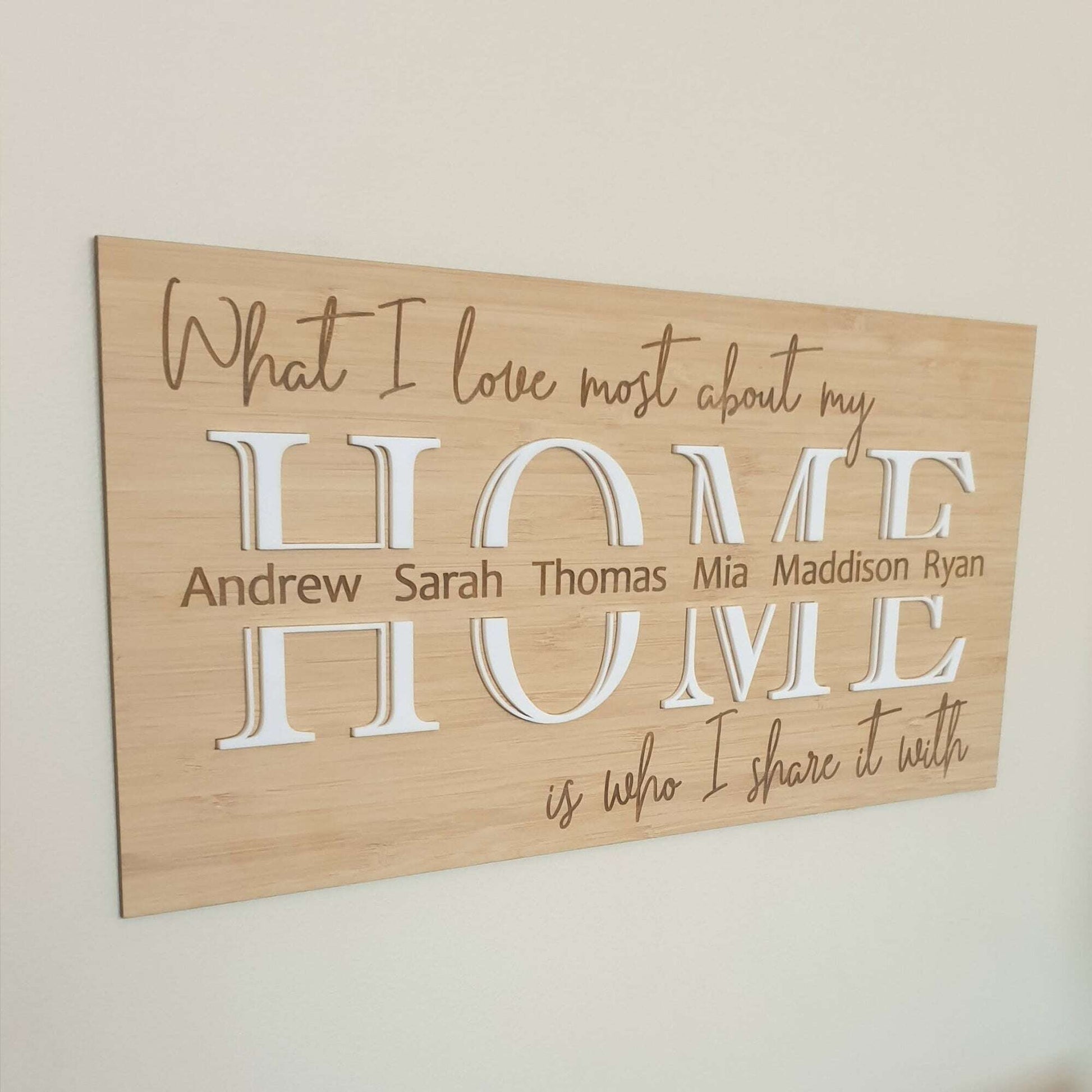Home Sign with Saying FAME-ily Art