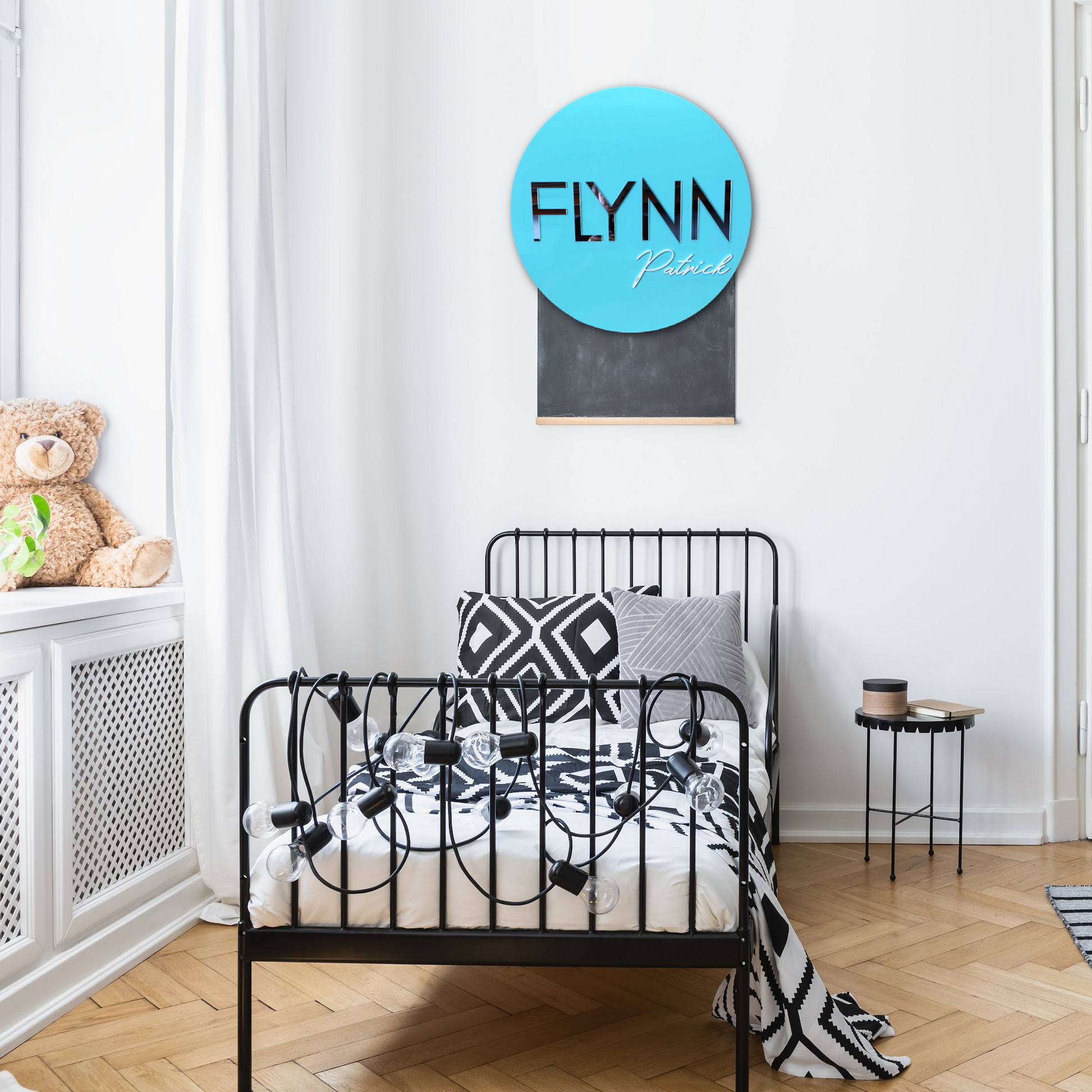 Round Two Name Plaque - Capital & Script FAME-ily Art