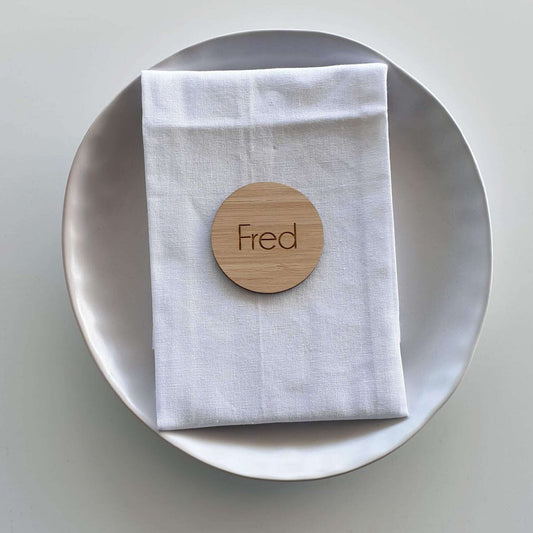 Moon Place Card Names - Minimum Order 20 Names FAME-ily Art