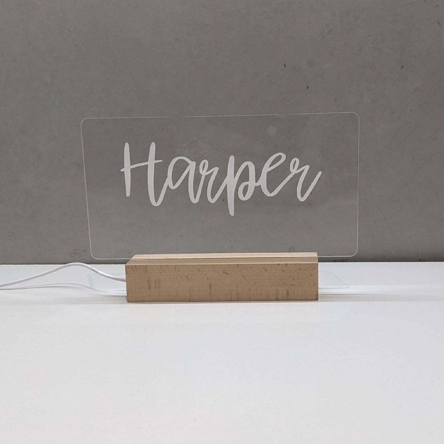 LED Light Up Wooden Rectangle Base - Single Name FAME-ily Art
