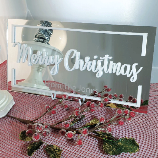 Personalised Merry Christmas Sign FAME-ily Art
