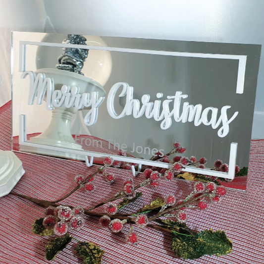 Personalised Merry Christmas Sign FAME-ily Art