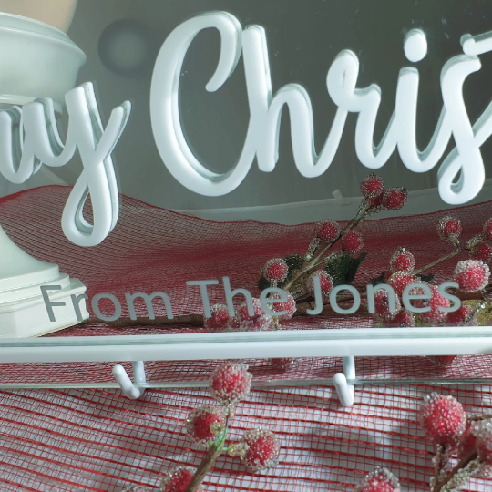 Personalised Merry Christmas Sign FAME-ily Art