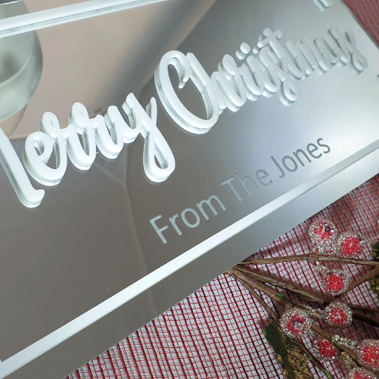 Personalised Merry Christmas Sign FAME-ily Art