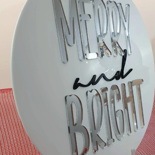 Merry and Bright Christmas Sign