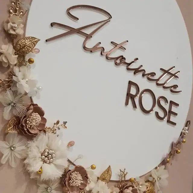 Round Two Name Plaque - Script & Capital FAME-ily Art