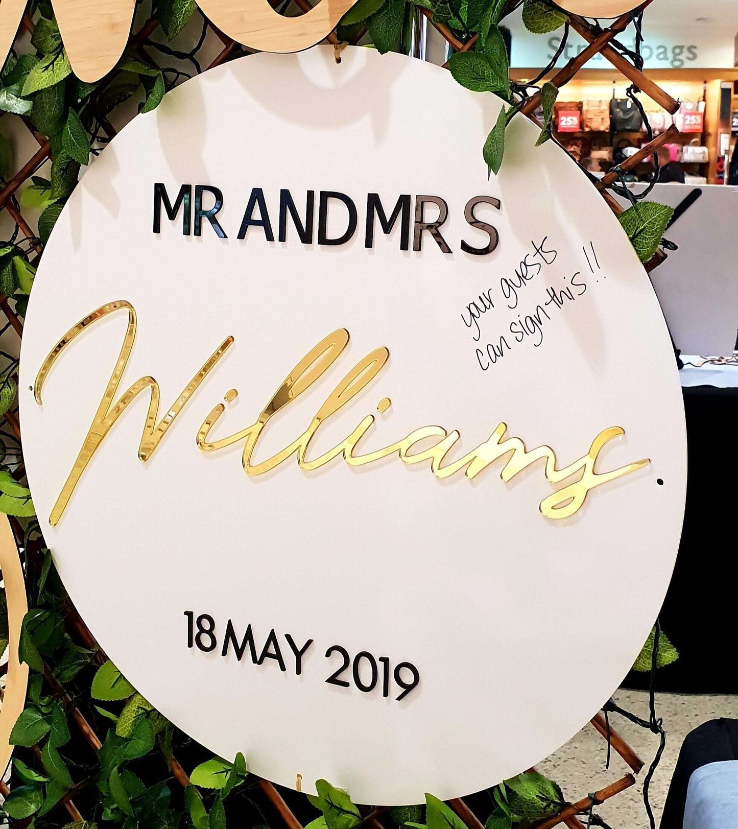 Wedding Welcome Sign & Guest Book FAME-ily Art