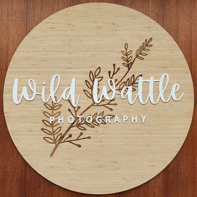 Bamboo Engraved and Acrylic Business Sign FAME-ily Art