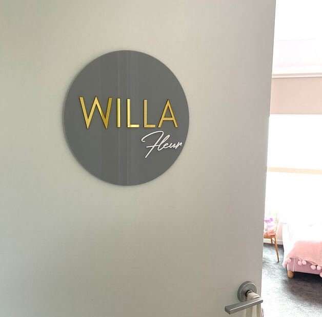 Round Two Name Plaque - Capital & Script FAME-ily Art