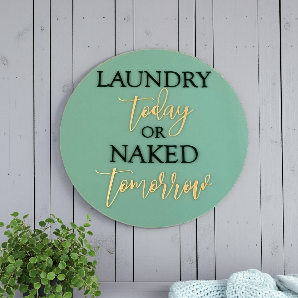 Laundry Today or Naked Tomorrow Sign