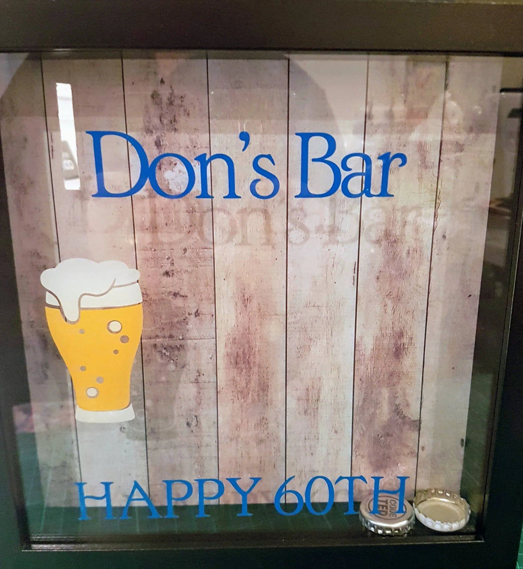 Personalised bar sign with acrylic name, established date and border