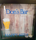 Personalised bar sign with acrylic name, established date and border