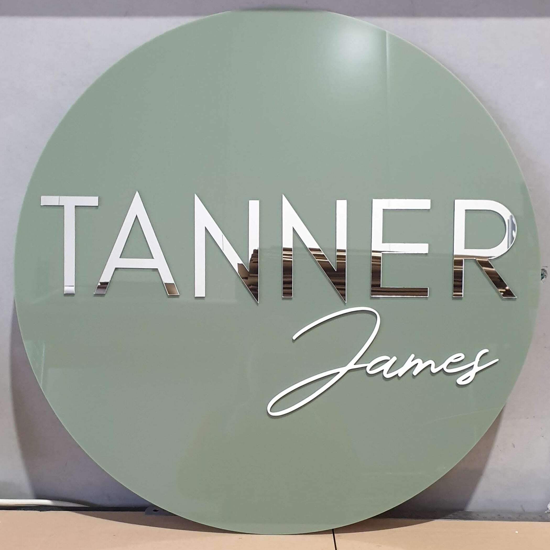 Round Two Name Plaque - Capital & Script FAME-ily Art