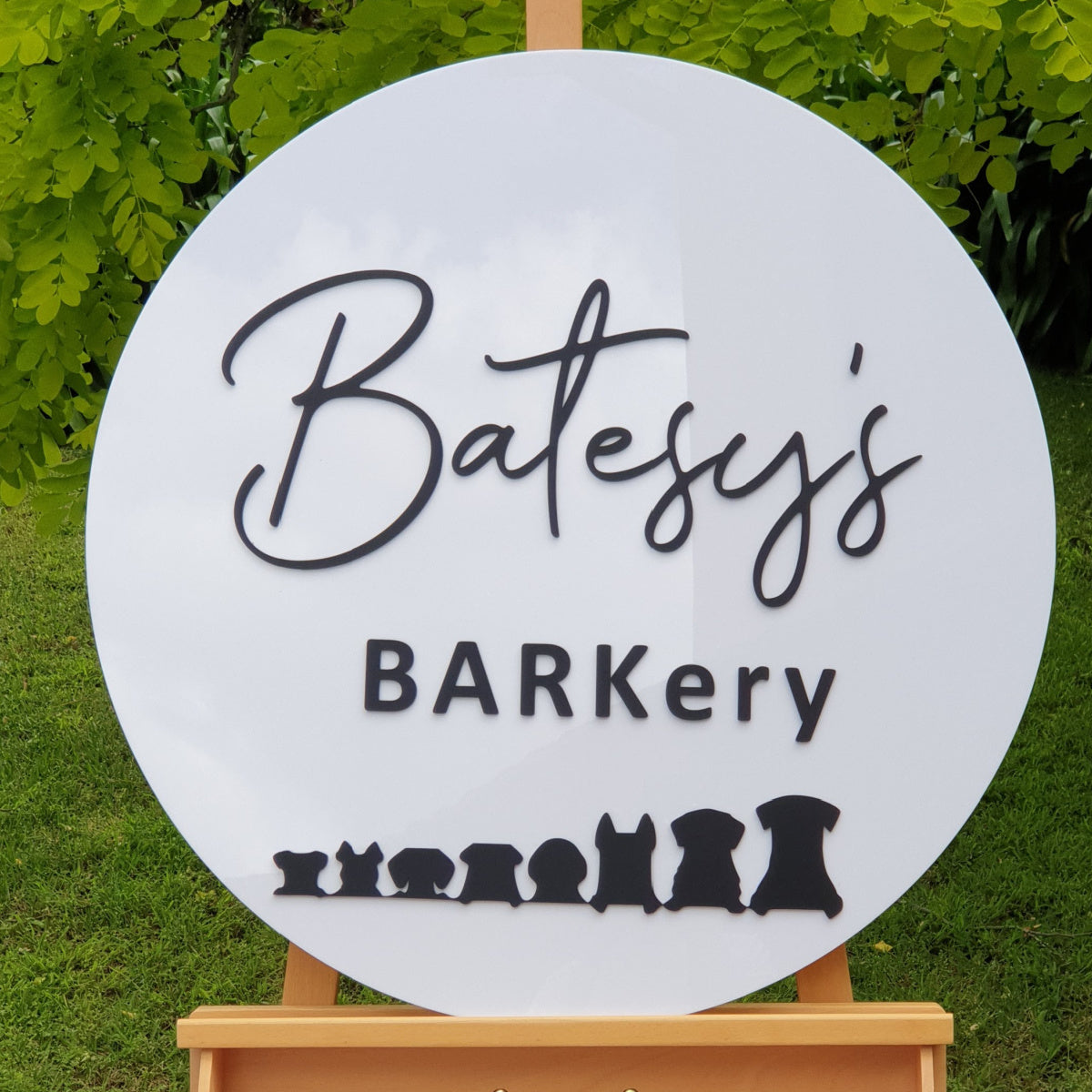 Round Business Signage - Bamboo