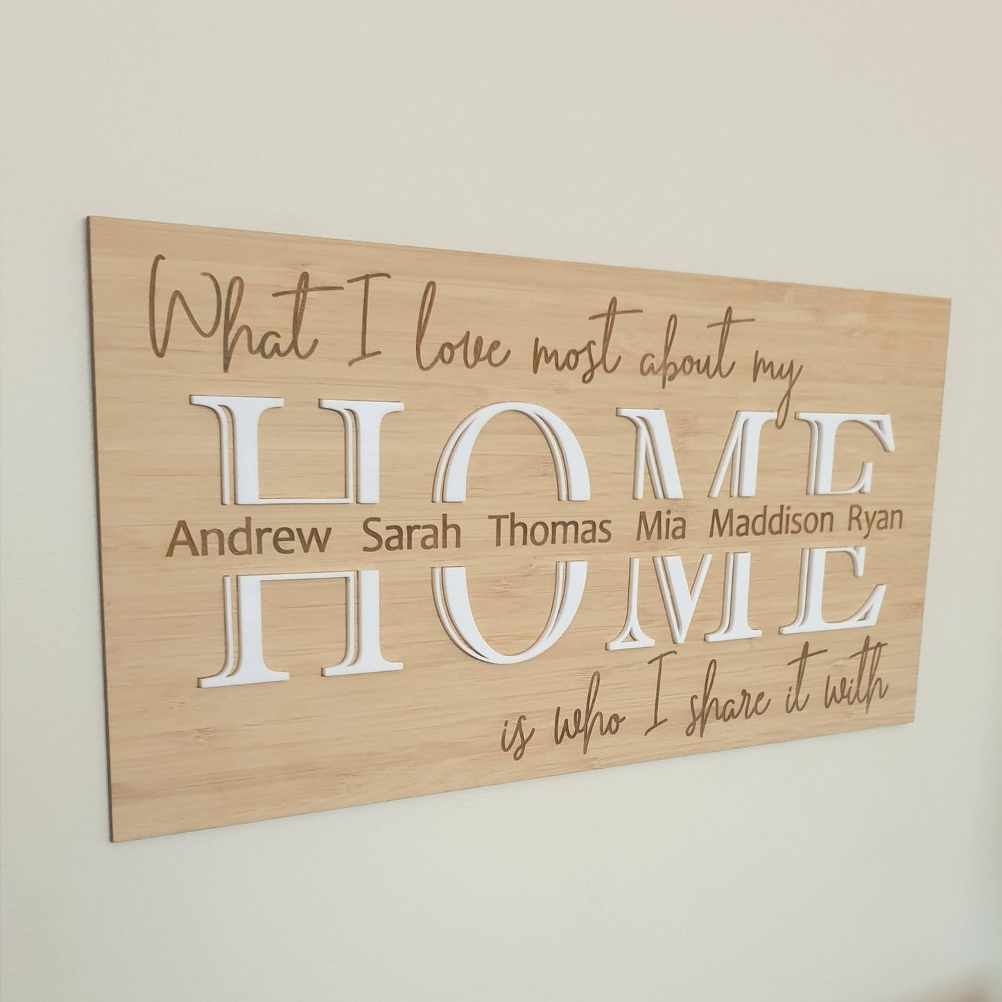 Home Sign with Saying