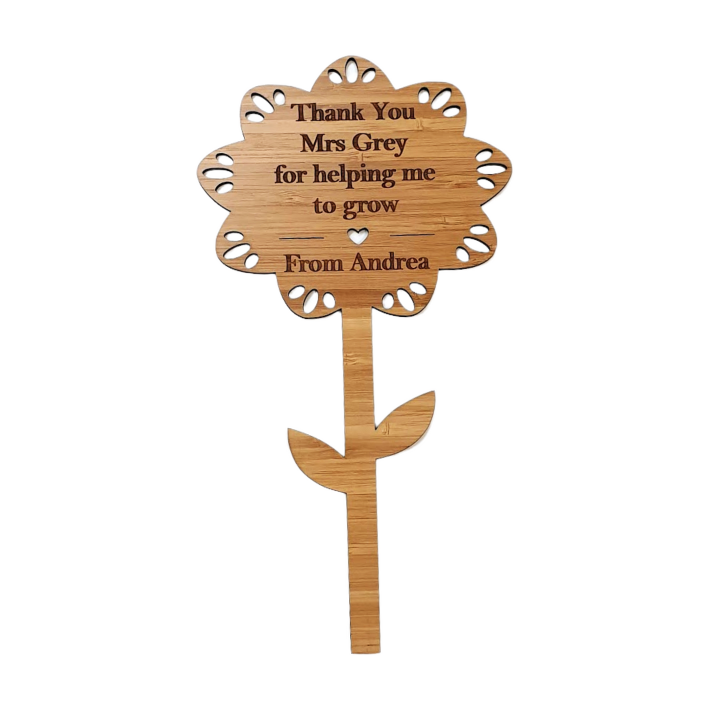 Teacher Personalised Planter Stick with Gift Tag
