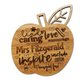 Personalised Teachers Apple Coaster with Gift Tag