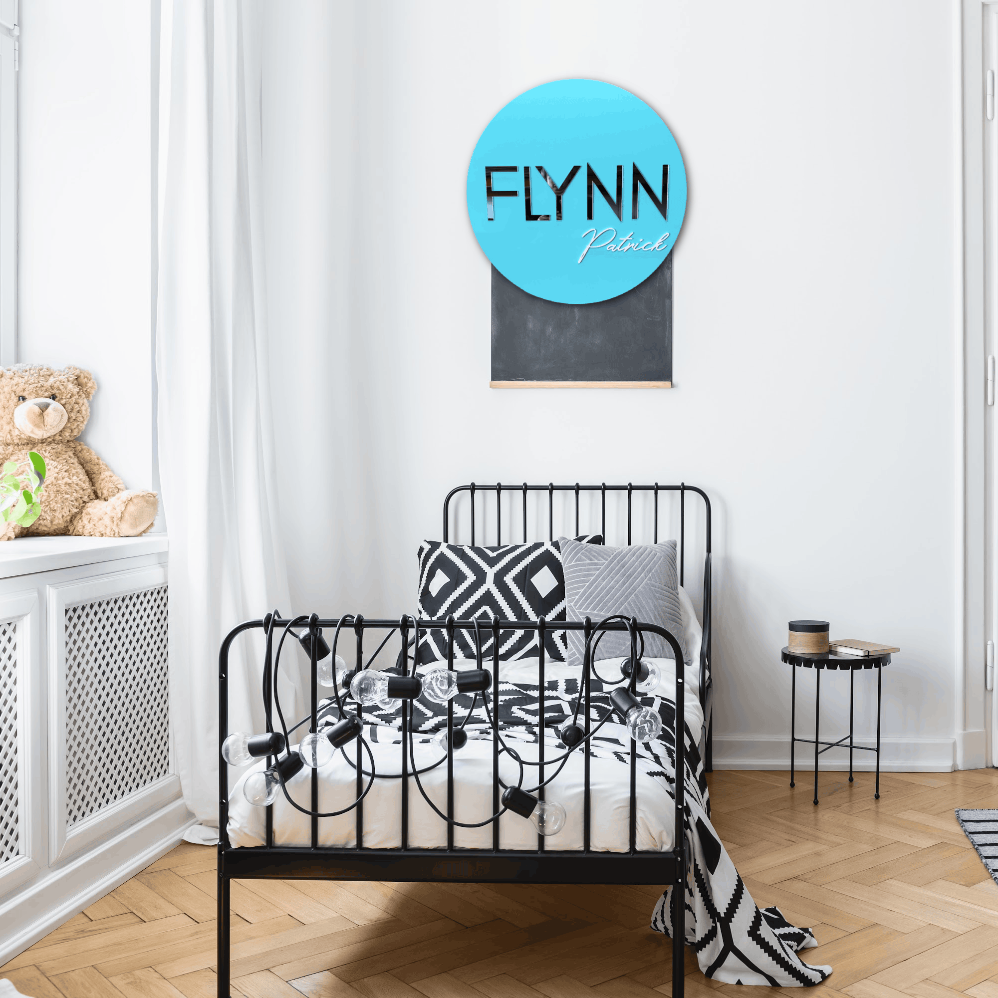 Round Two Name Plaque - Capital & Script FAME-ily Art