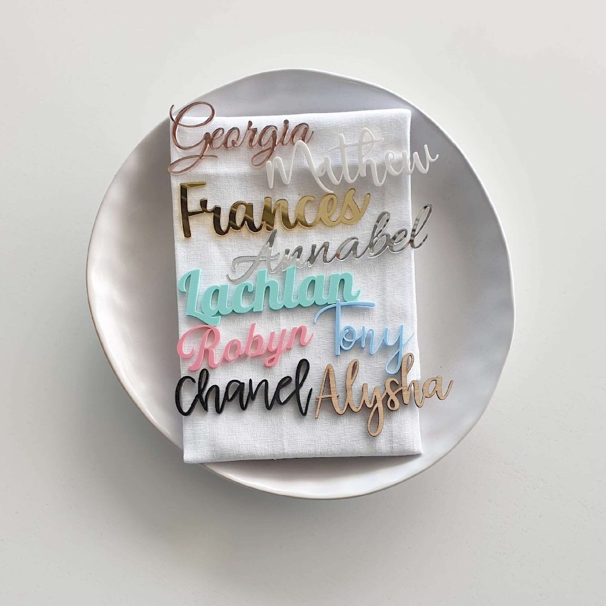 Place Card Names - Minimum Order 20 Names FAME-ily Art