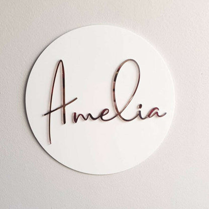 Round Name Plaque FAME-ily Art