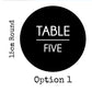 Round Table Number Option 1 