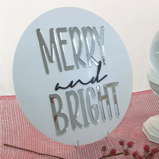 Merry and Bright Christmas Sign