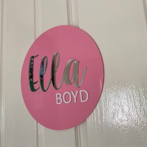 Round Two Name Plaque - Script & Capital